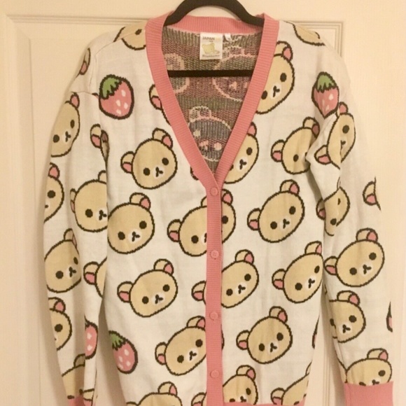 Japan la sanrio collab rilakkuma knit sweater cardigan s - Picture 5 of 5